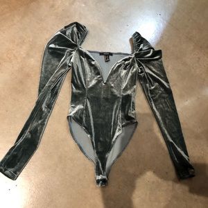 Velvet Forever 21 Bodysuit Sz S AWESOME!! #BE9